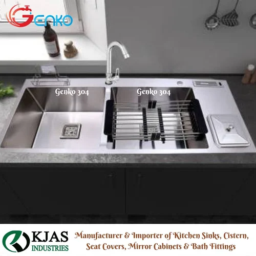 45x20x10 Handmade Kitchen Sink with Dustbin